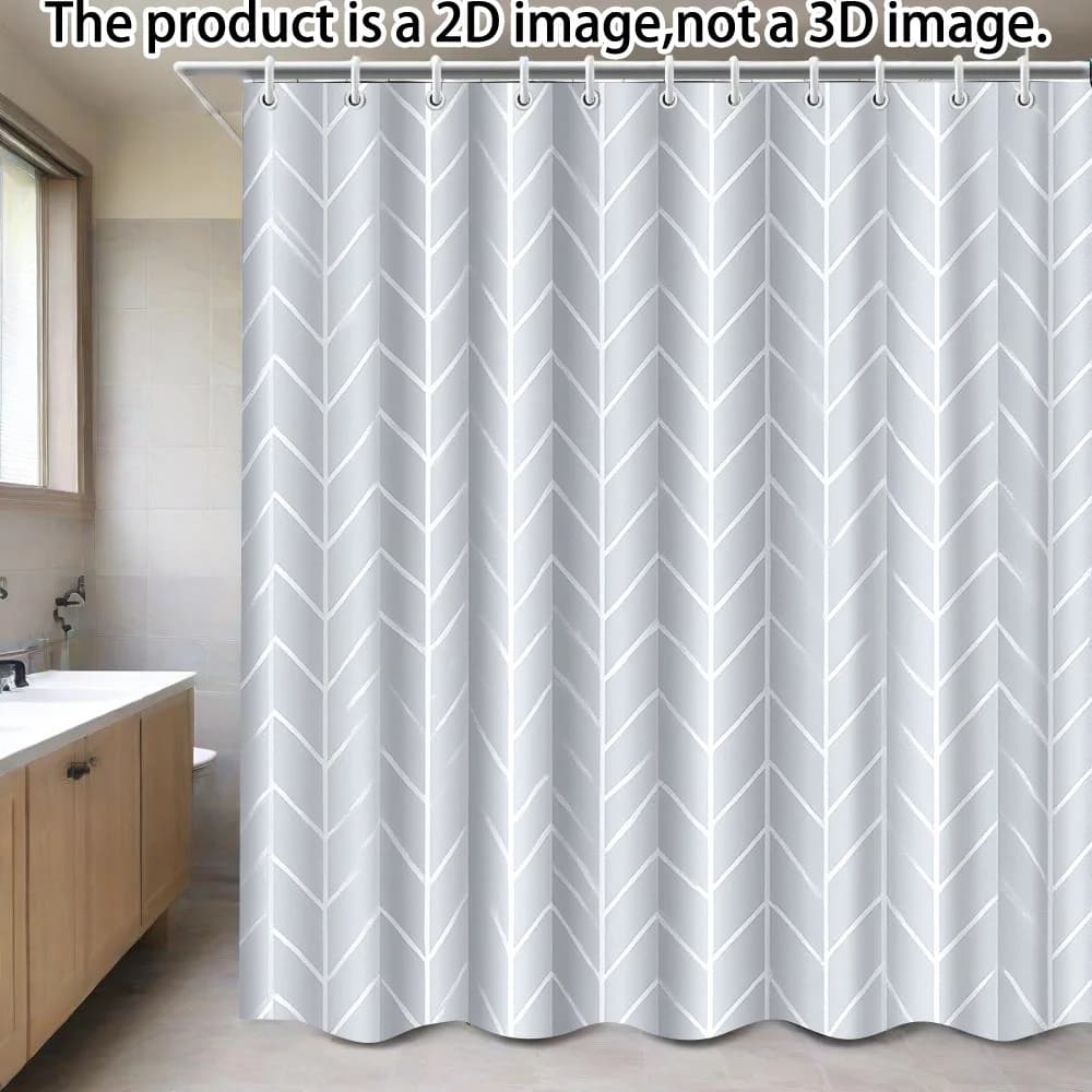 Tenda da doccia 1 pezzo con sfondo grigio moderno e minimalista, inclusi 12 ganci, 180 X 180 cm, perfetta per l'arredamento del bagno, ensu