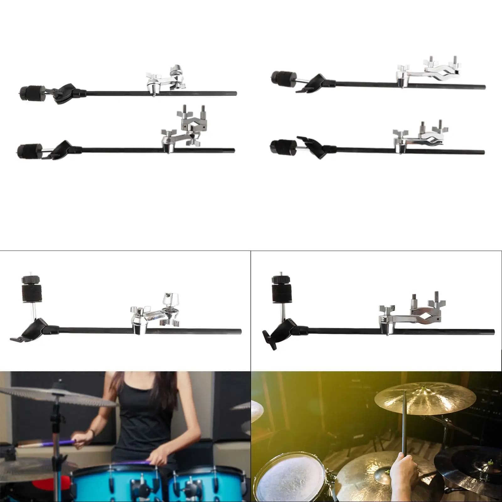 Supporto per estensione piatti Raccordi per strumenti musicali Pad per batteria Braccio per piatti per batteria