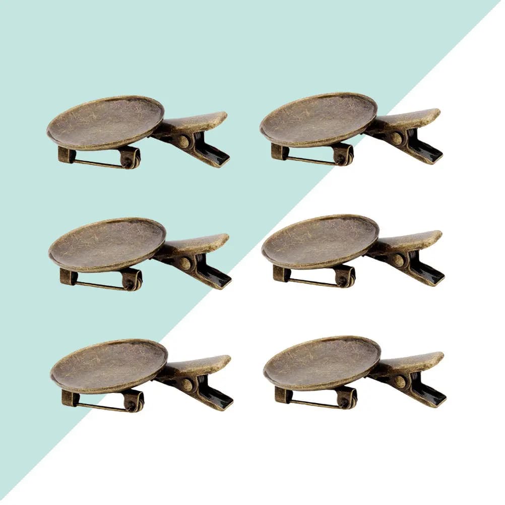 10 Pezzi Basi per Fermagli a Spilla, Clip a Becco d'Anatra a Doppio Uso, Accessori per Capelli, Base per Fermagli con Disco di Supporto Inferiore, Design Elegante e Semplice, per Matrimoni