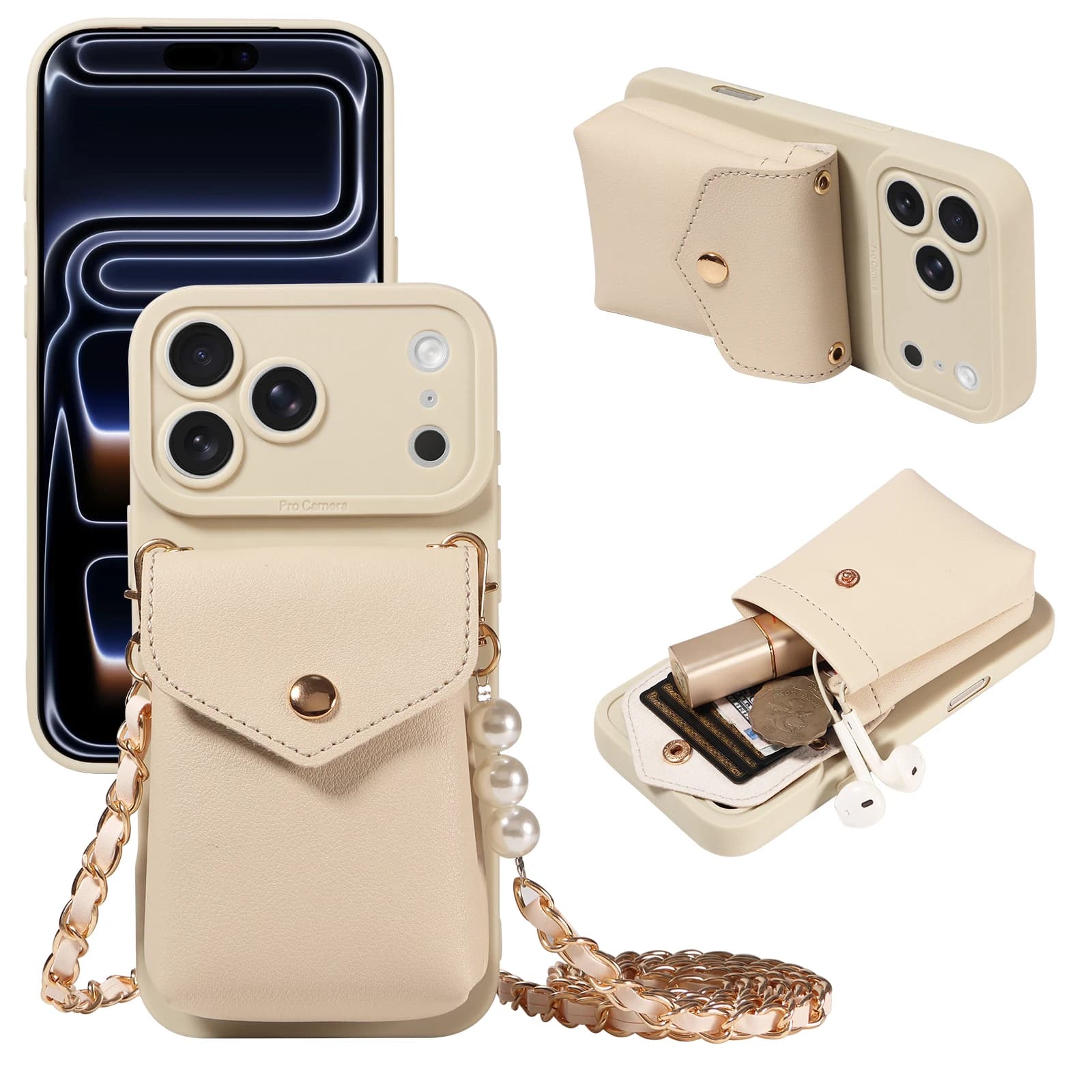 Anti-shock Leather Wallet Case for iPhone 17e/17 Pro Max/16 Pro Max/15 14 13 12 11 7 8 Plus XS XR