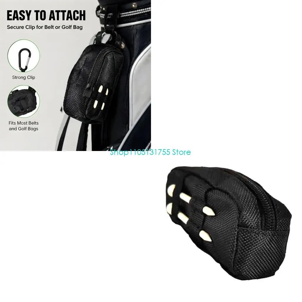 K0EF Compact Golf Accessory Bag for Golfers, 3 Ball Storage with Waist Carry Design for Driving Work, Practice Rounds, and