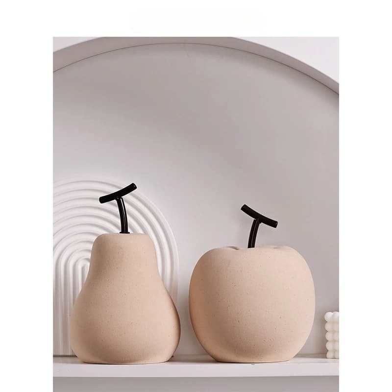Ceramic Crafts Apple Pera Simulated Fruit Sculpture Handmade ornaments Decorative figurines Home decoration accessories