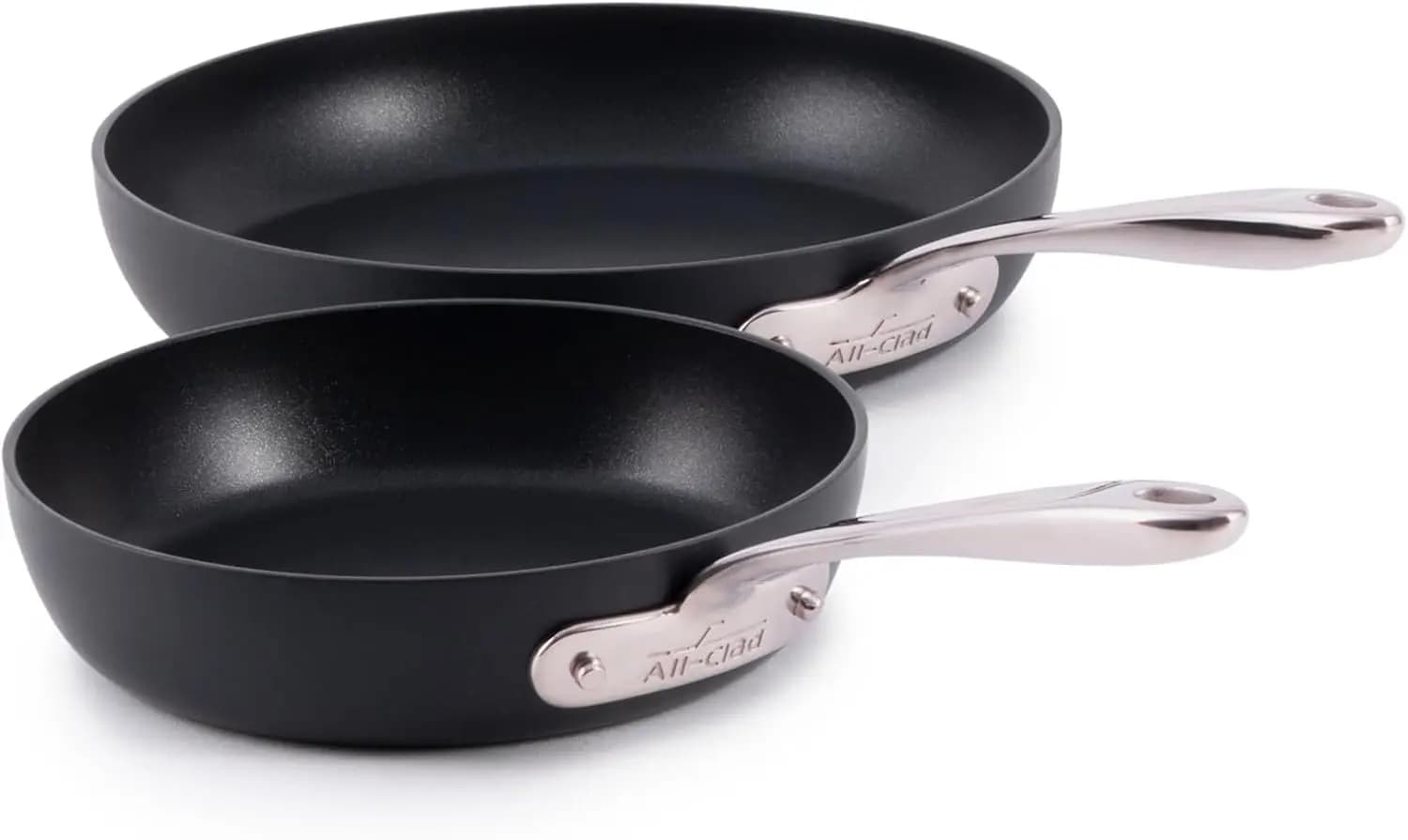Set of 2 HA1 Professional Aluminium Hanodised Plates Duro, 8" and 10", Suitable for Induction and Oven up to 260°C, Kitchen pans