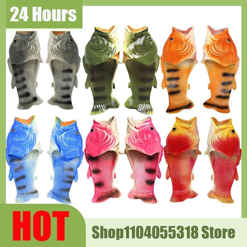 Pantofole divertenti Calzature da uomo Scarpe da famiglia Sandali genitore-figlio Taglie forti 24-46 Scarpe da spiaggia estive Pantofole da pesce unisex per ragazzi
