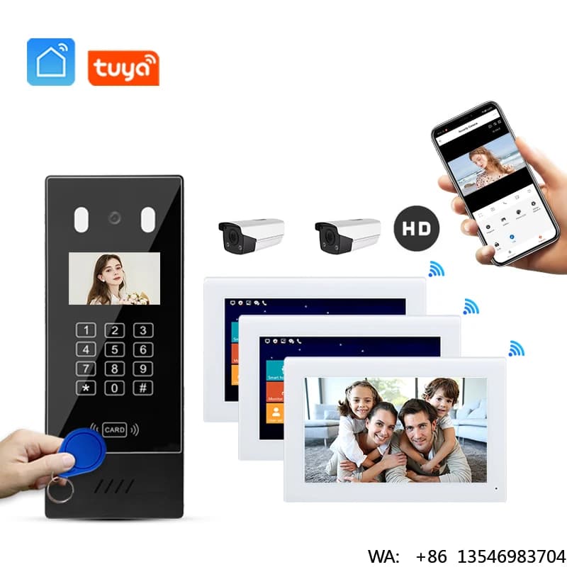Video Doorbell Intercom System RFID Unlock Camera Doorbell With 7 Inch Screen Night Vision Home Only Indoor Monitor Price