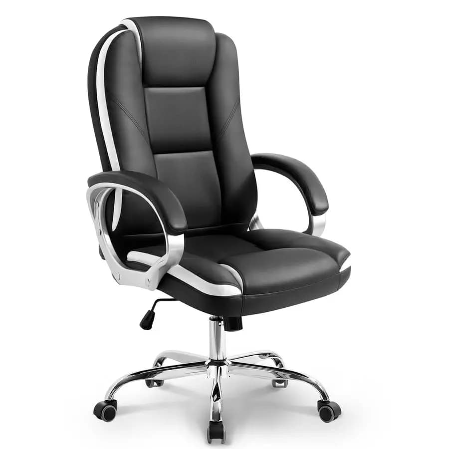 Scrivania da ufficio Sedia da gioco ergonomica Sedia da computer regolabile con schienale alto con ruote e supporto lombare Comodo sw direzionale in pelle