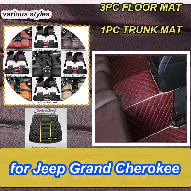 Tappetini auto di LUSSO per Jeep Grand Cherokee WJ 1999 2000 2001 2002 2003 2004 Tappetino in pelle
