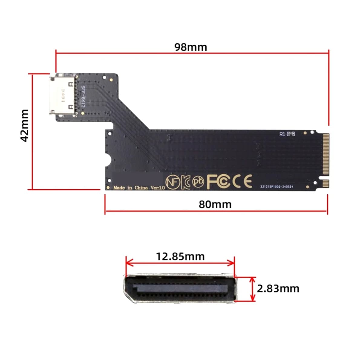 Adattatore host A43MM PCI-E4.0 M.2 M-key a Oculink SFF-8611 SFF-8612 per 2024 ThinkBook 14+ AMD8845 Scheda grafica esterna e SSD