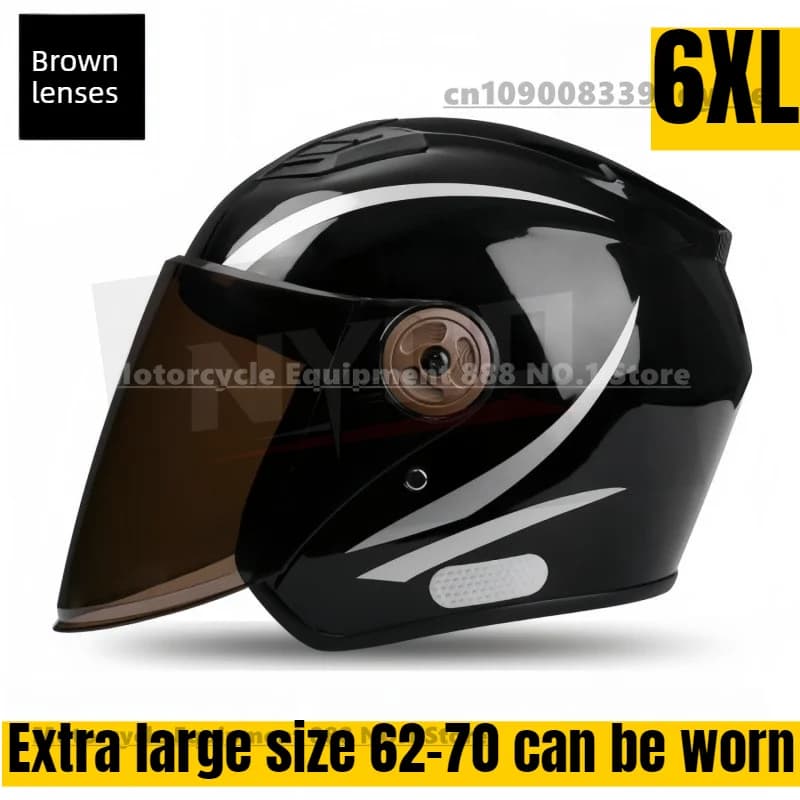 Casco moto grande 6XL Casco moto extra large da 70 cm con circonferenza della testa grande Casco di sicurezza Mezzo casco da moto