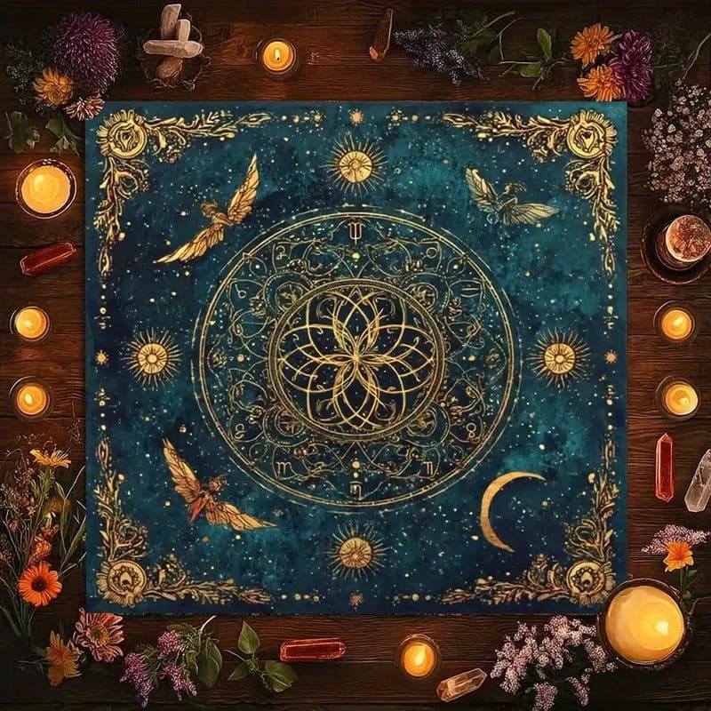 VIKAMA Misterioso Cielo Stellato Astrologia Tarocchi Carta Tovaglia Panno per Altare Forniture per Feste Decorazione a Tema Magico Panno per Altare