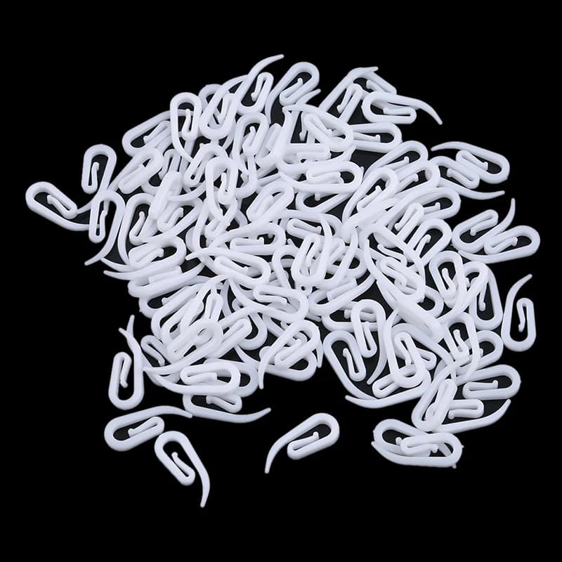 100pcs ganci per tende appesi bianchi ganci per tende in plastica per uso domestico supporto per ganci per finestre pali per tende binari accessori