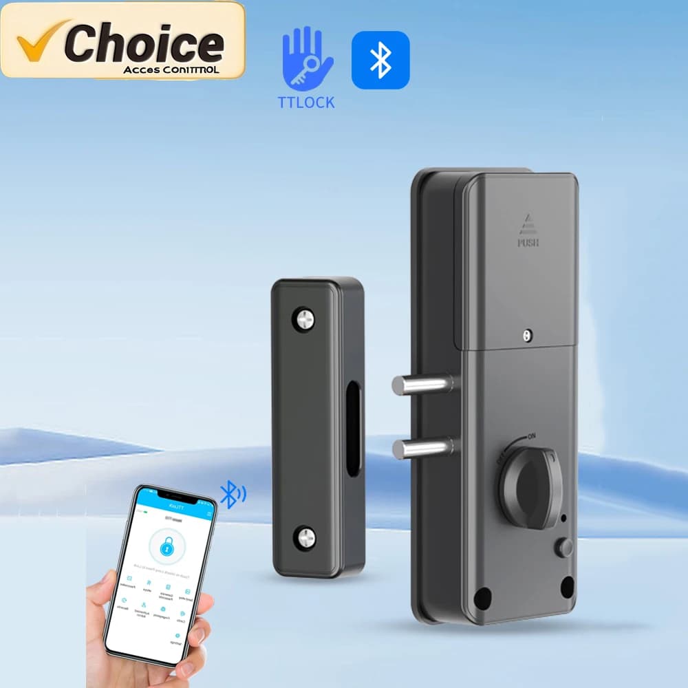 TTLOCK Smart Lock Ingresso senza chiave tramite scheda APP/IC, serratura a catenaccio motorizzata nascosta per porte in legno Sicurezza domestica, Antifurto