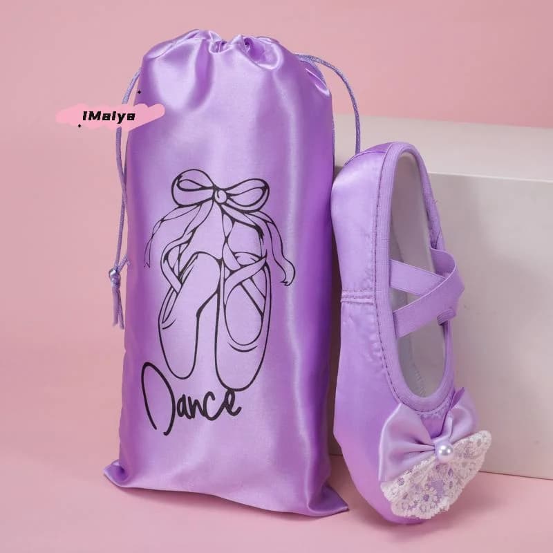 Borsa Portascarpe da Ballo M-Dance, Organizer Portatile per Scarpe da Danza, Borsa Multifunzionale in Raso per Scarpe da Ballo