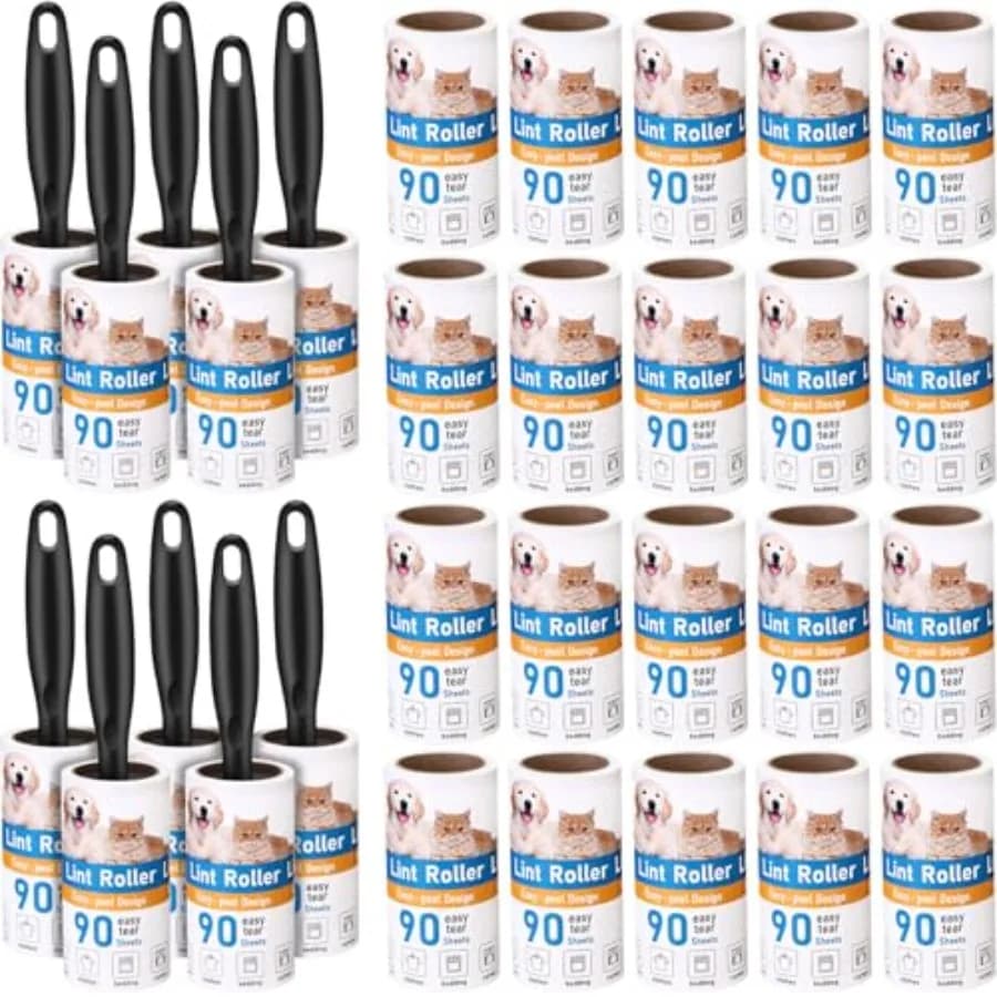 2700 Sheets Lint Rollers for Pet Hair Extra Sticky Portable Lint Remover Brush Roller with 10 Handles 30 Refills Pet Hair Remov