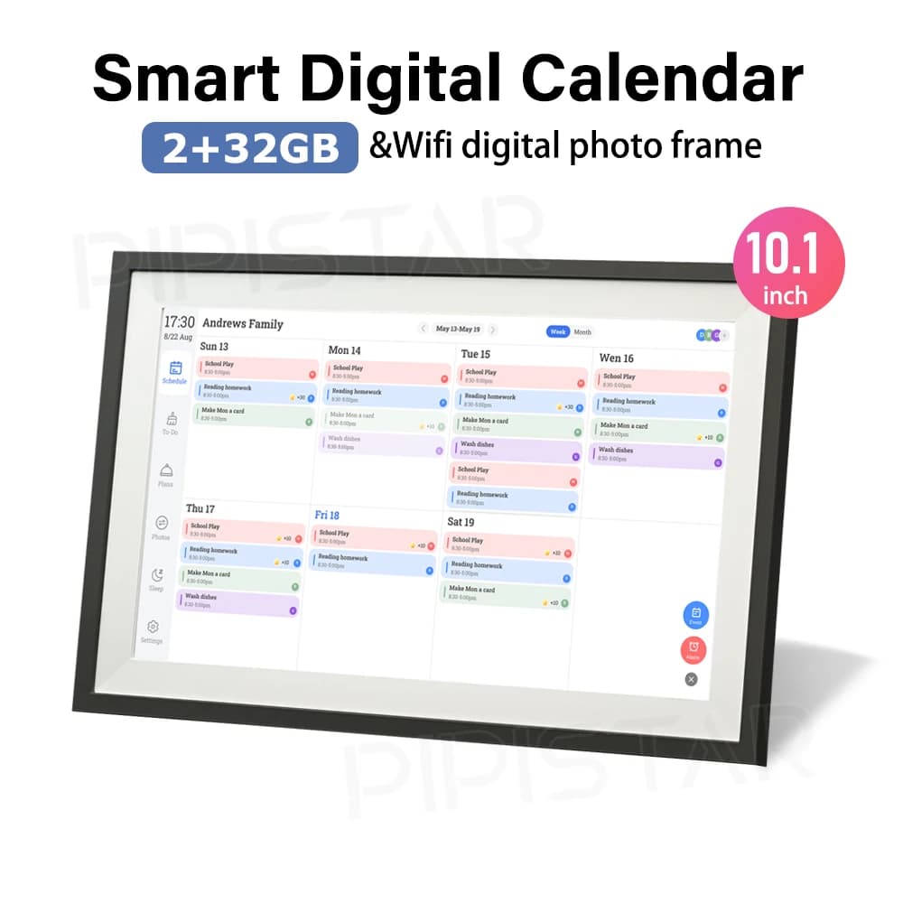 10.1 inch intelligent WIFI digital calendar Digital photo frame with high definition IPS touch screen for smart home