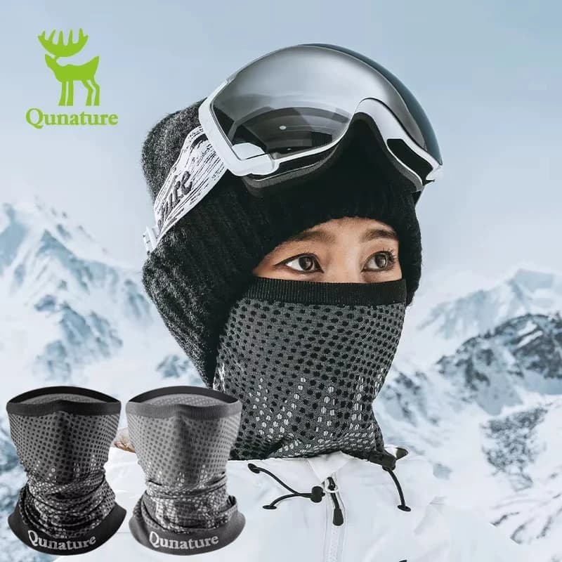 Qunature Sci invernale Ciclismo Maschera Bandana Mantieni caldo Copri collo Sciarpa da equitazione Maschera termica per escursionismo da pesca all'aperto