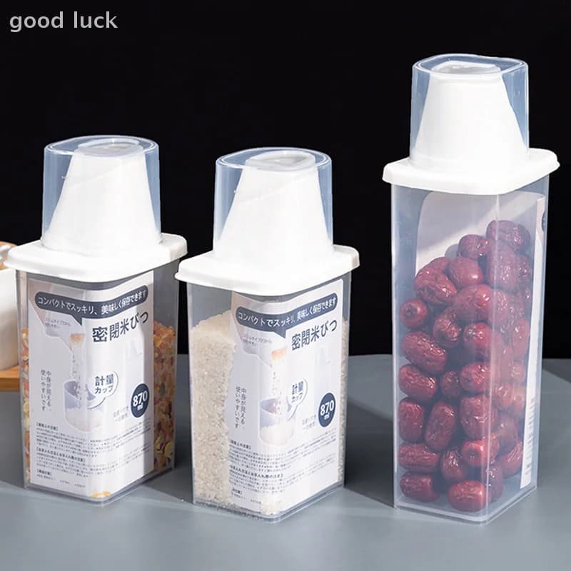 Contenitore per alimenti da cucina Contenitore per cereali sigillato Contenitore per cereali da cucina Ordinamento Scatola per la conservazione del riso Bottiglie e barattoli