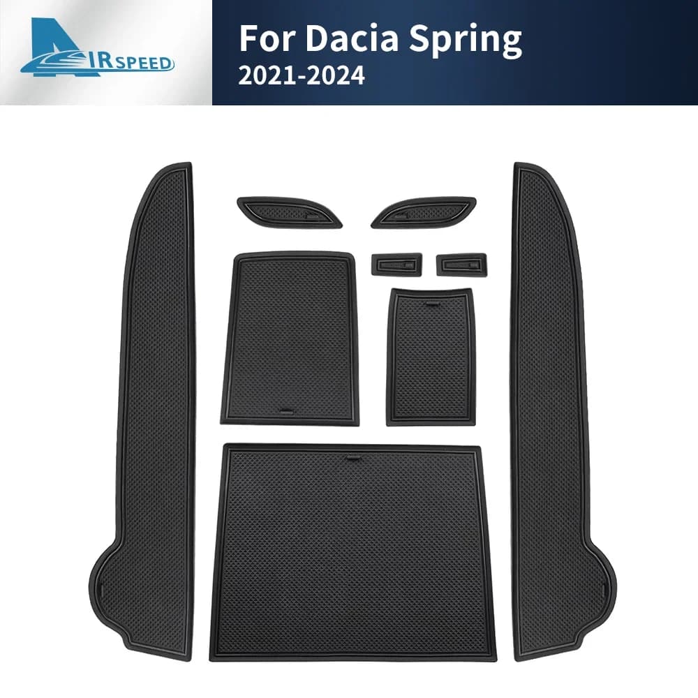 Tappetini Antiscivolo per Fessure Porta Auto Dacia Spring Electric 2022 2023 2024, Accessori Coaster per Renault Kwid E-Tech