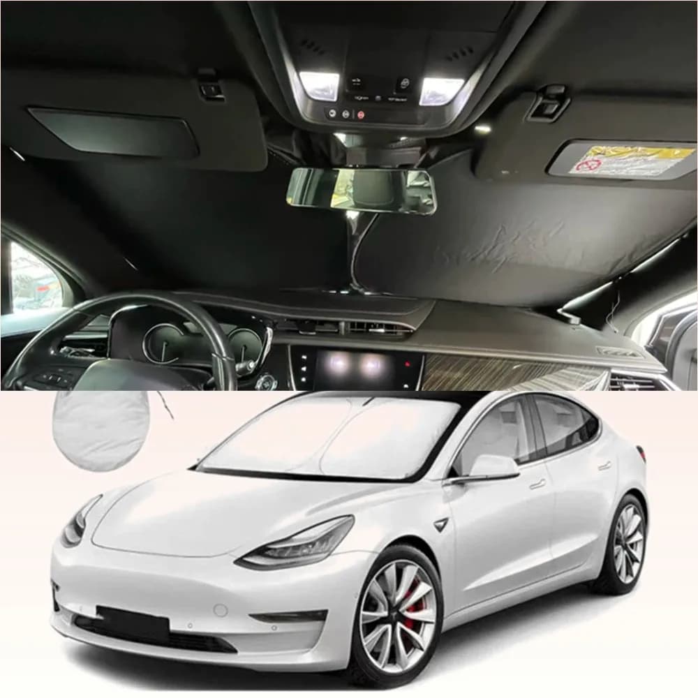 Windshield Sunshade Car Front Window Thermal Insulation Sunshade For Tesla Model 3/Y 2019 2020 2021 2022 Interior Accessories