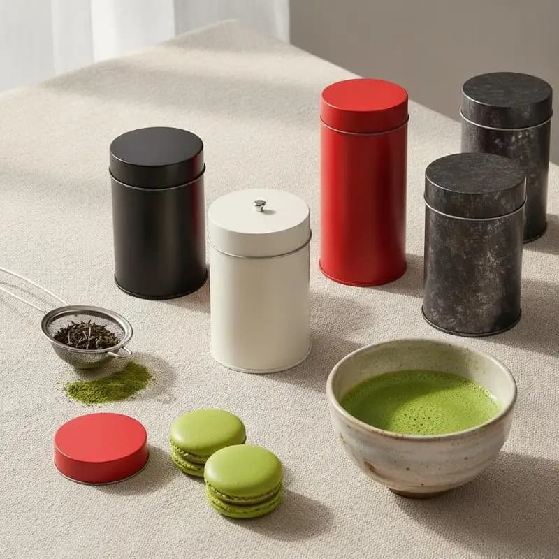 9.5cm Double Layer Sealed Matcha Can Food Safe Fresh Preserving Container Reusable Matcha Storage Jar Tea Powder Food Storage