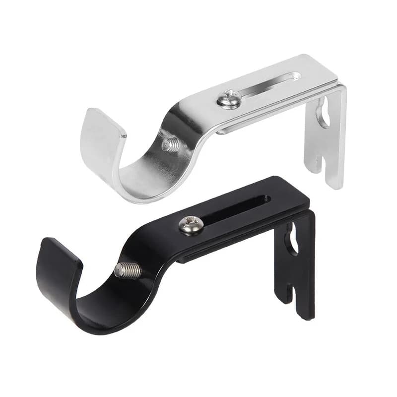 Supporto per asta per tende da parete, 2 pezzi, staffa universale regolabile in metallo per asta romana, gancio per appendere, per camera da letto e dormitorio