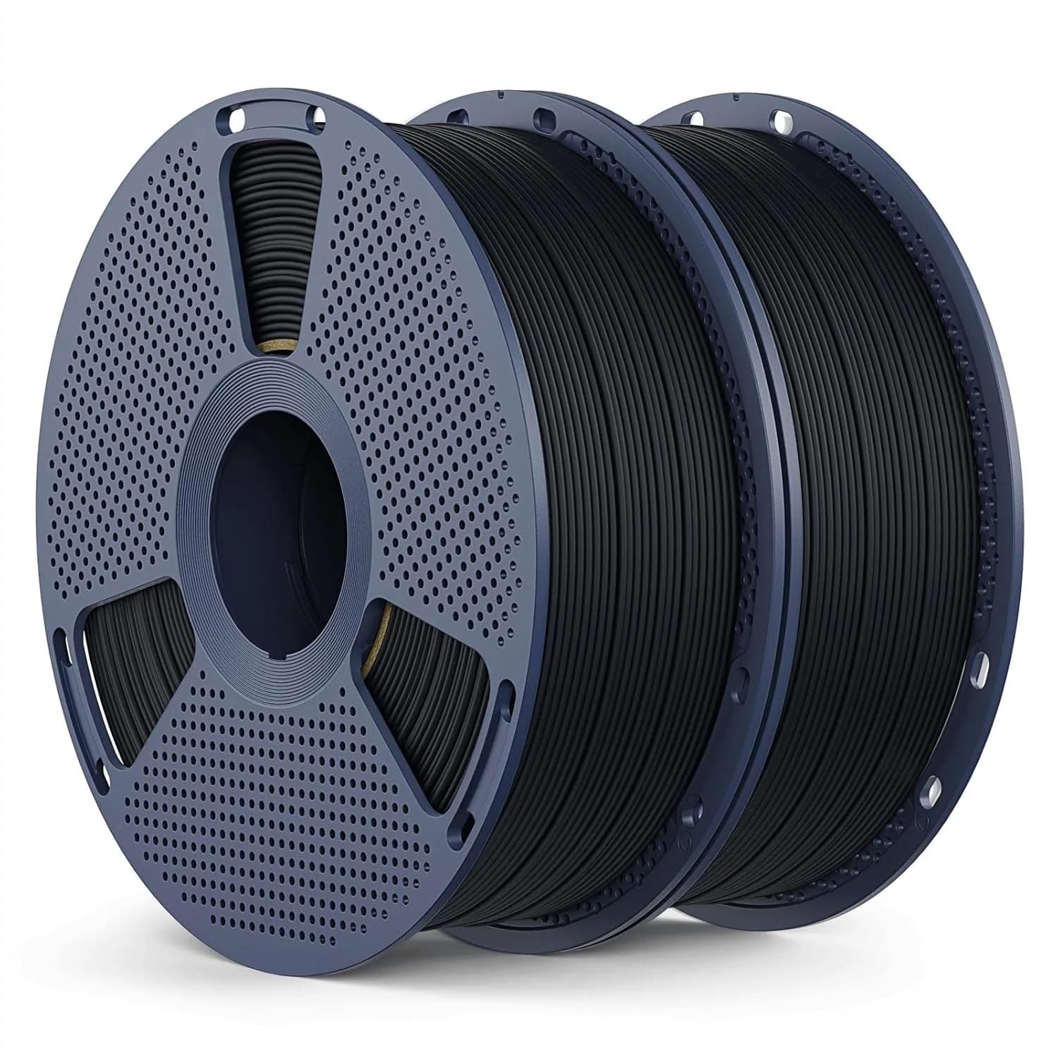 Filamento PLA Opaco 1.75mm, 2kg 4.4lbs, Superficie Opaca, Senza Intasamenti, Meno Fragile, Nero+Nero