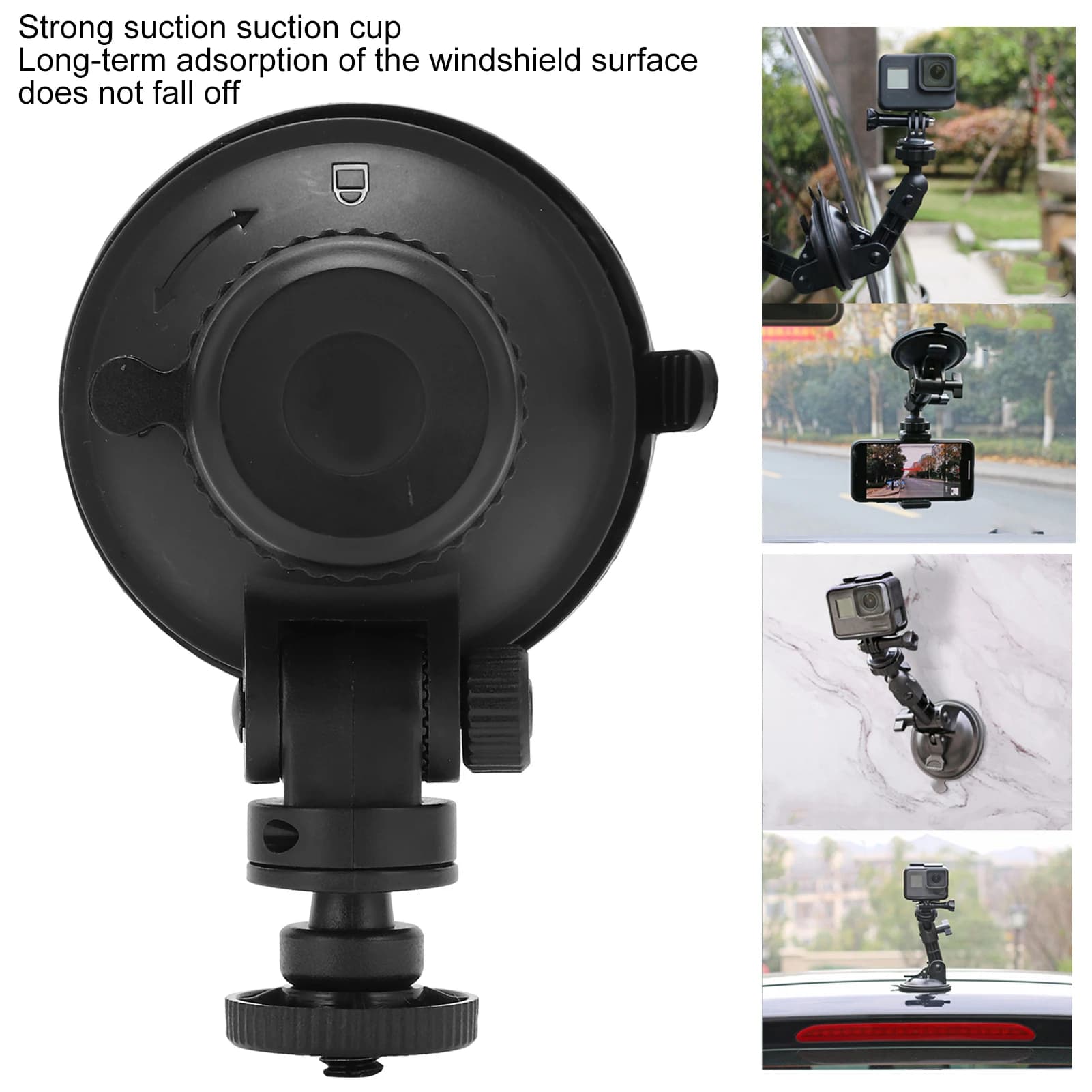 Accessorio per Fotocamera: Ventosa per Accessori Action Cam, Supporto per Auto, Supporto per Vetri, Ventosa per Montaggio Fotocamera