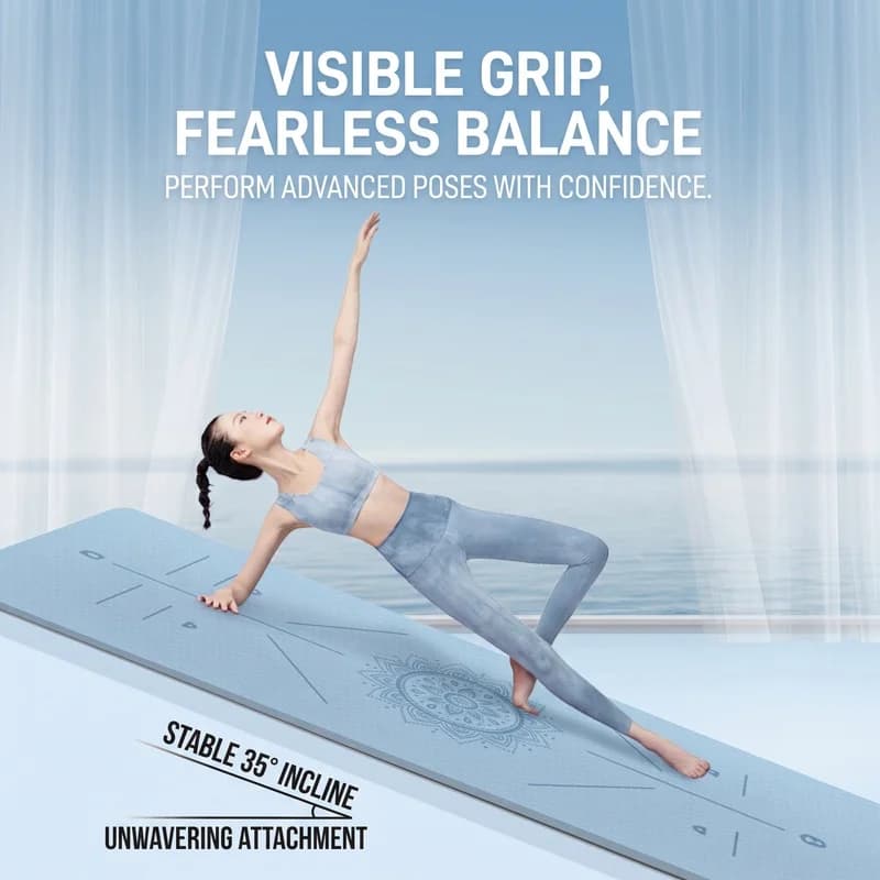 Extra Thick Non-Slip TPE Yoga Mat Extra Wide Soundproof Jump Rope Mat Anti-Skid Fitness Exercise Workout Pad for Home Gym