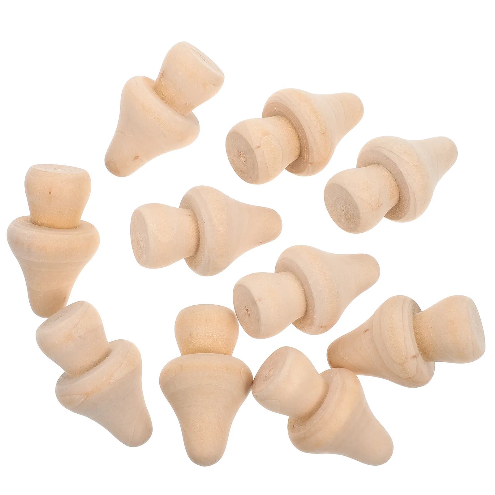 10Pcs Mini Wooden Mushroom Modeling Set DIY Blank Mushroom Props for Graffiti Art Painting Educational Craft Home School