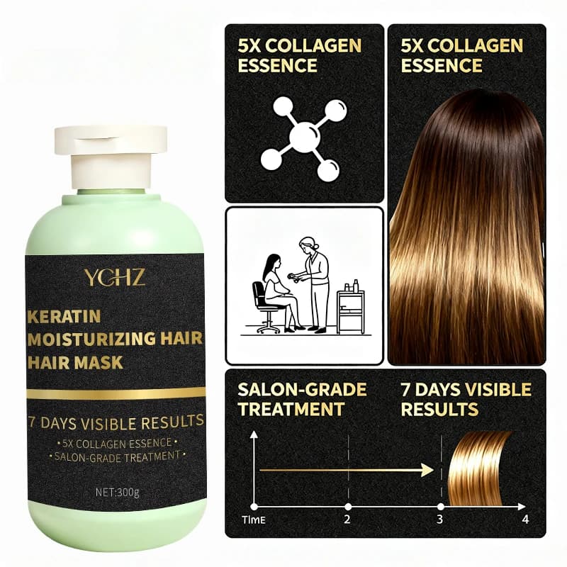 Maschera magica per capelli alla cheratina con collagene - Cura idratante e riparatrice per capelli lisci come la seta, che migliora vitalità e lucentezza, adatta a tutti i tipi di capelli e a tutti gli stili di acconciatura