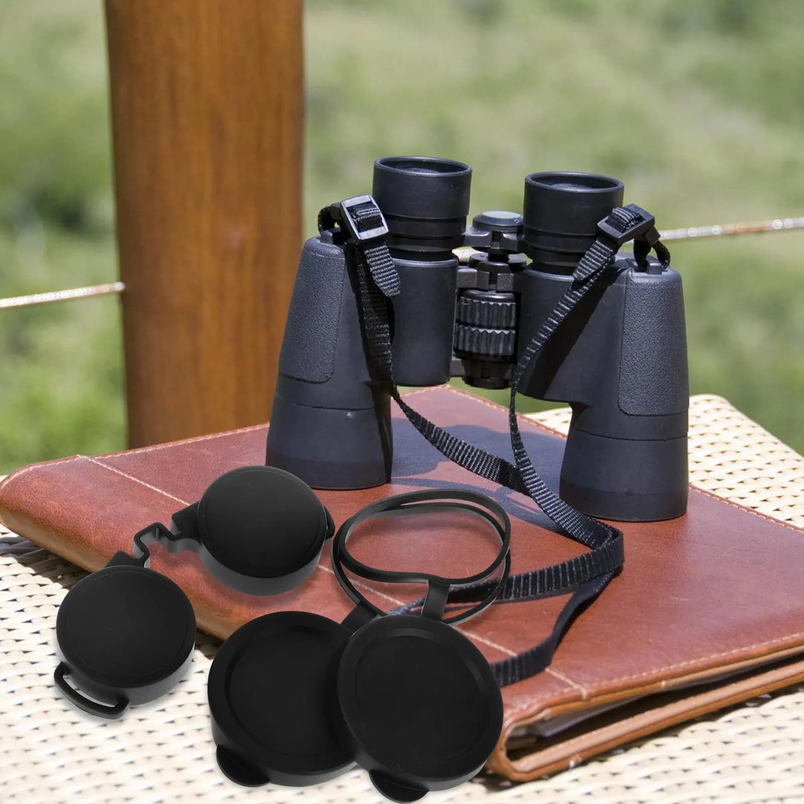 3 Pezzi Copriobiettivi per Binocolo in Gomma, Protezioni Impermeabili Universali per Oculari e Obiettivi, Accessori Essenziali per il Birdwatching all'Aperto