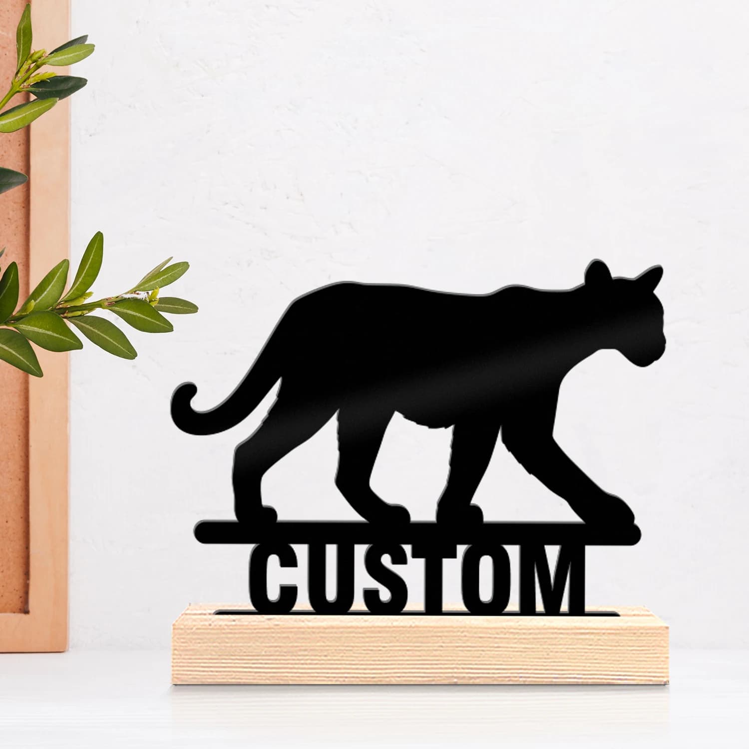 1pc Customized Metal Handicraft Ornaments Custom Name Equipped with Wooden Base Holiday Gifts for Family and Friends