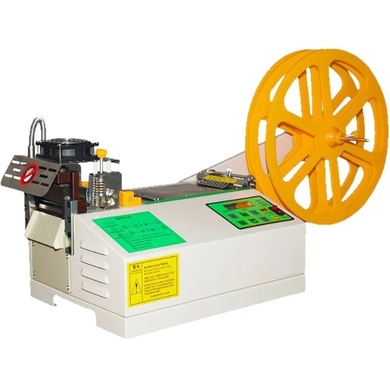 Macchina automatica per il taglio di nastri, macchina per il taglio a caldo e a freddo di nastro, cerniere e Velcro, macchina da taglio computerizzata.