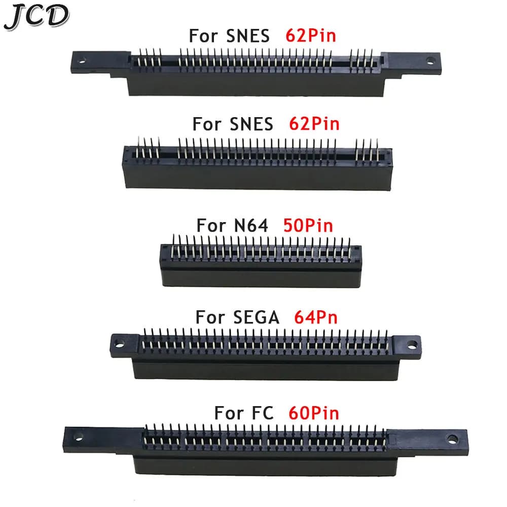 JCD Sostituzione 50Pin 60Pin 62Pin 64Pin Connettore Cartuccia di Gioco Slot Per Scheda per SEGA Genesis Per N64 SNES FC clone Console