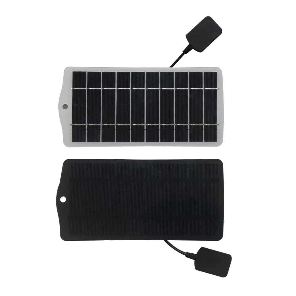 Pannello solare da 2 pezzi da 2,5 W con porta USB Caricatore solare portatile per campeggio esterno iPhone Power Bank Telecamera di sicurezza Ricarica rapida