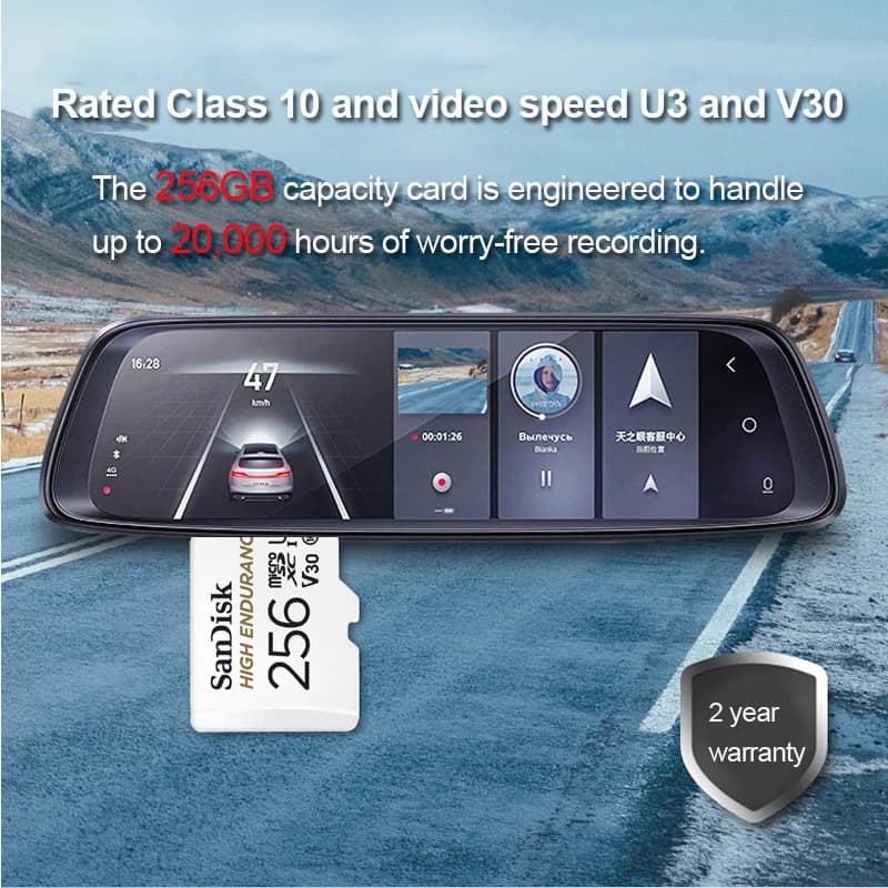 Scheda microSD SanDisk 32GB microSDHC 64GB 128GB 256GB Scheda di memoria TF C10 U1 Full HD 4K per telecamere di sicurezza domestiche Dash Cam