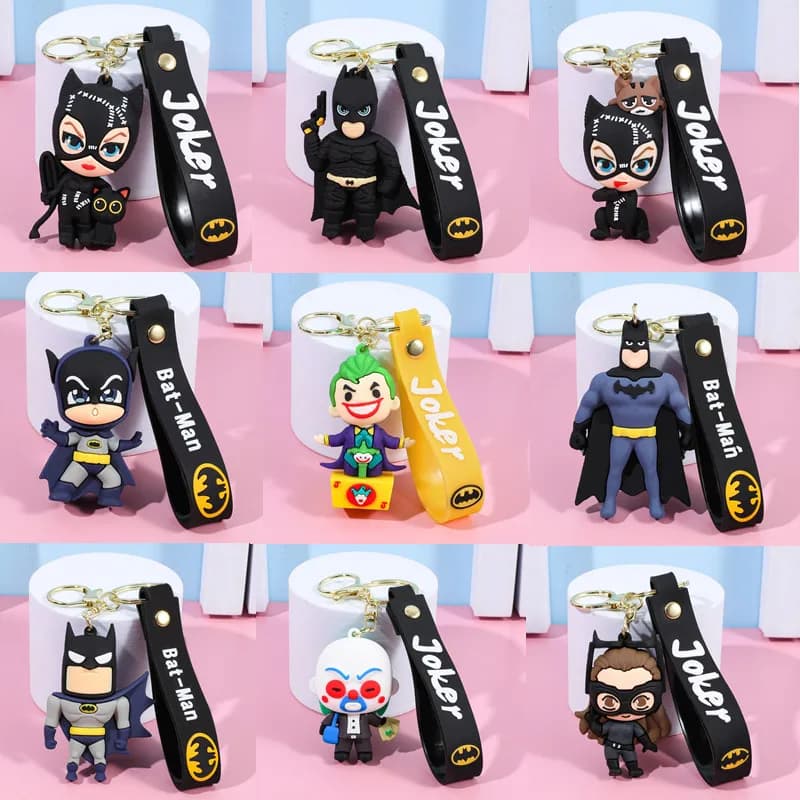 Portachiavi con ciondolo a forma di personaggio dei cartoni animati: Harley Quinn, Marvel, Batman, Joker, Wonder Woman - Accessorio per auto e borsa