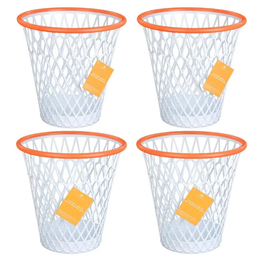 Pattumiera da 4 pezzi, cestino per la spazzatura, bidone della spazzatura, 4,5 galloni, canestro da basket, pattumiera da basket per l'arredamento della camera dei ragazzi, canestro da basket, gas