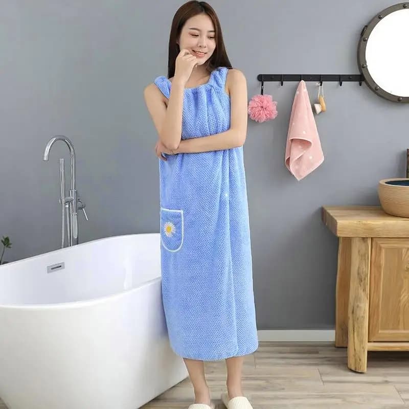 Wearable towels for women Bathrobe for body Swim towel Wearable towel in quick drying coral fleece with pocket for spa trips at home
