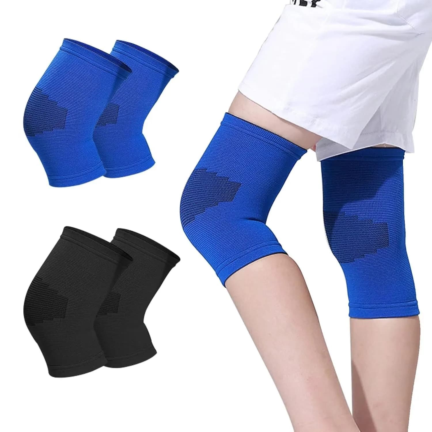 Ginocchiera per bambini da 2 pezzi, supporto per ginocchio, ginocchiera per adolescenti, protezioni per ginocchia sportive per bambini