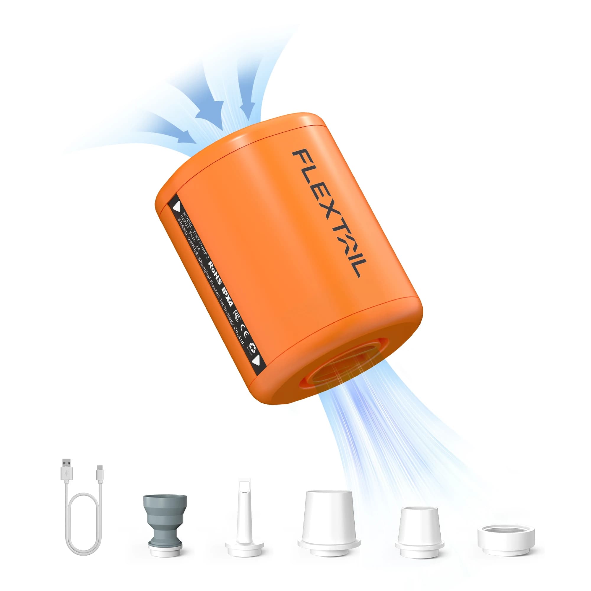 FLEXTAIL PICCOLA 2 / 2X - Electric Air Pump 4kPa, Portable Camping Pump for Air Beds Mats for Pool Floating Water Bags
