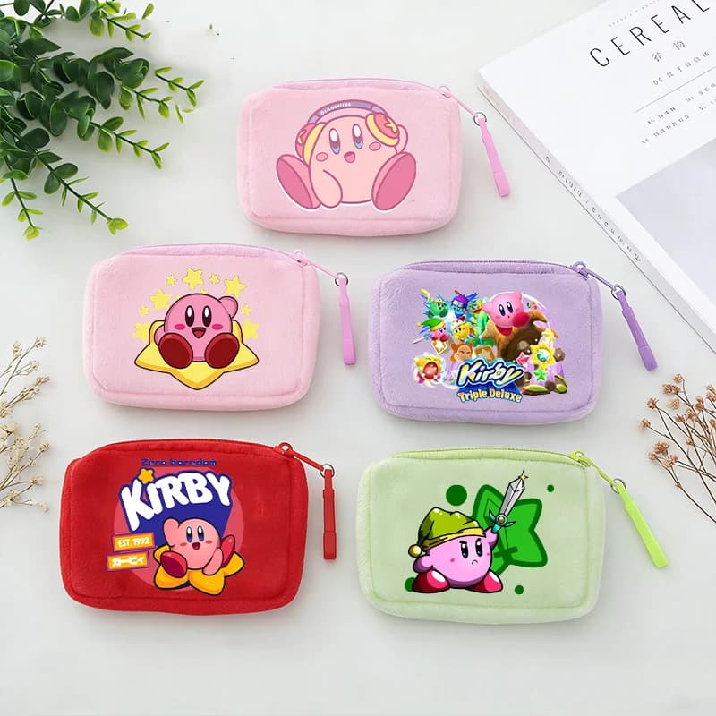 Portamonete Kirby, Mini Portafogli Anime, Regali di Compleanno per Bambini, Portachiavi, Borsa Porta Soldi, Portamonete Portatile, Portafoglio con Cerniera per Ragazze e Ragazzi
