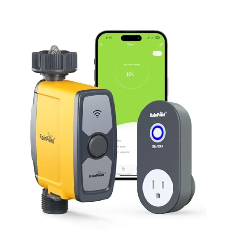 Timer per Irrigazione WiFi Intelligente per Tubo da Giardino con Controllo Vocale tramite App, Sistema di Irrigazione Automatico Basato sulle Condizioni Meteorologiche per Prato