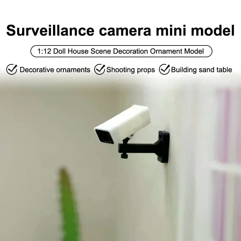1/12 Miniature Surveillance Camera Model For Doll House, Home Decoration Accessories, Micro Scene Ornament
