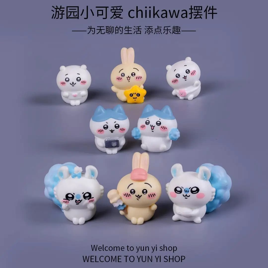 Chiikawa micro landscape mini figurine cute cartoon blind box decoration for car dashboard or desktop