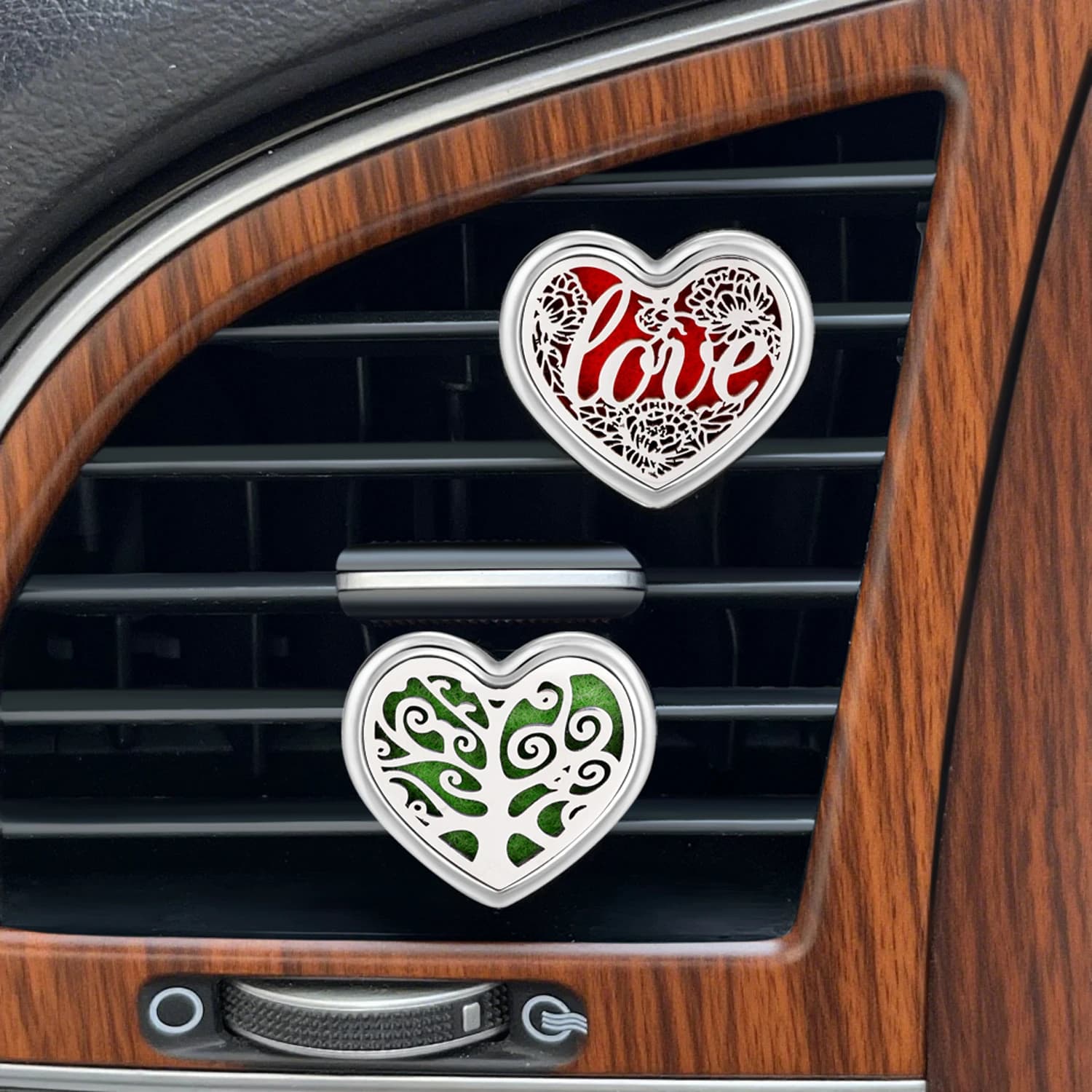 Stainless Steel Alloys Wave Car Vent Clip Deodorant for Environments Essential Perfume Oil Diffuser Medal Jewelry Pack Display 25mm