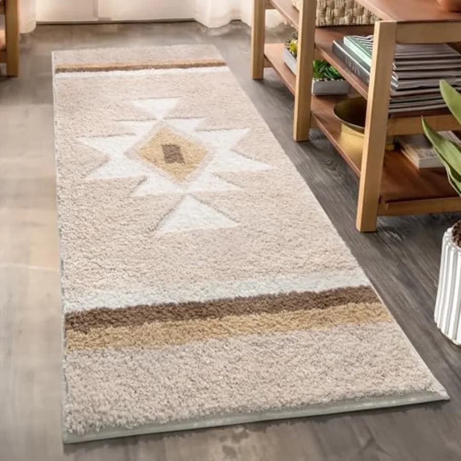 Tappeti da Bagno Boho, Tappetino Antiscivolo, Morbido e Assorbente, Tappeto Lungo per Bagno, Doccia, Ingresso, 24x47