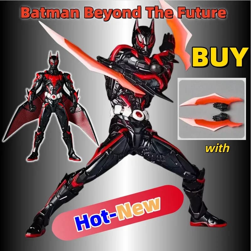 Nuova Action Figure Anime Kaiyodo Revoltech Yamaguchi Batman Beyond The Future con Statuetta e Accessorio Bonus