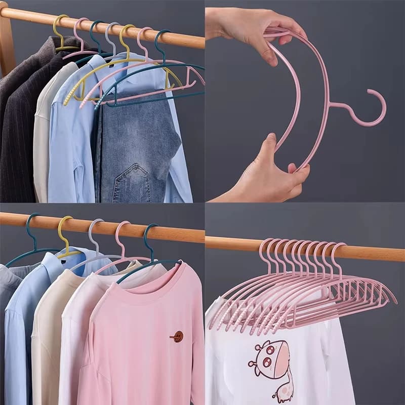 Appendiabiti multiuso con spalle larghe, antiscivolo, in plastica, senza lasciare segni, per armadi, guardaroba, lavanderia, asciugatura e organizzazione domestica