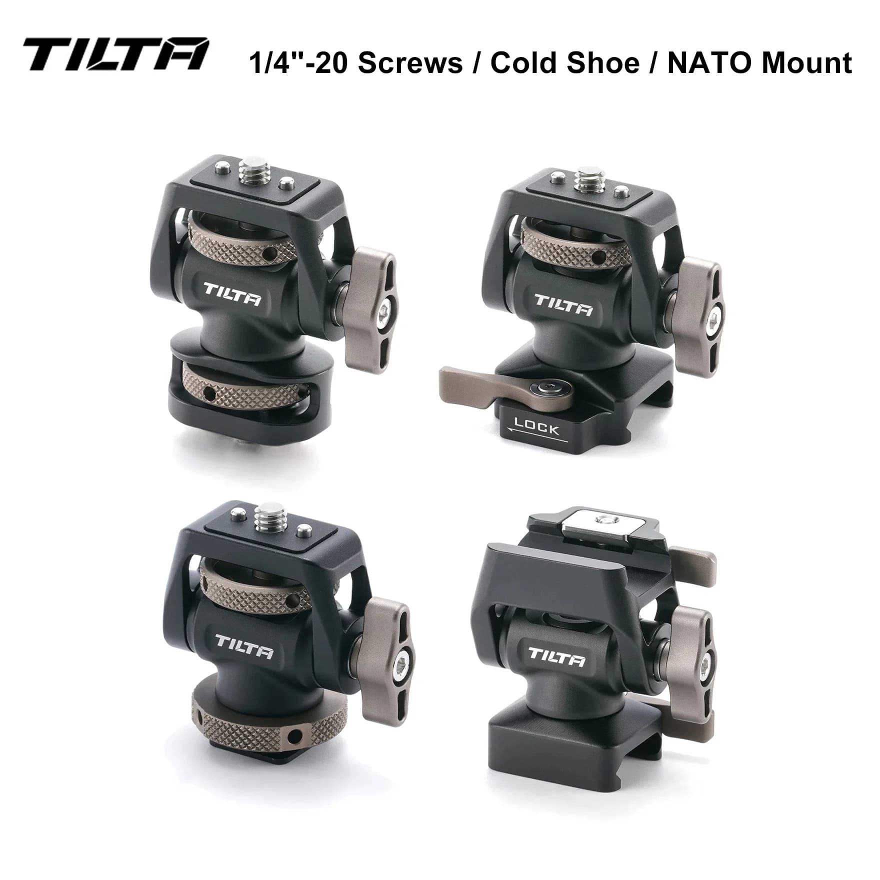 TILTA TA-AMB Supporto per monitor regolabile a sgancio rapido con viti da 1/4"-20 / pattino freddo / supporto NATO